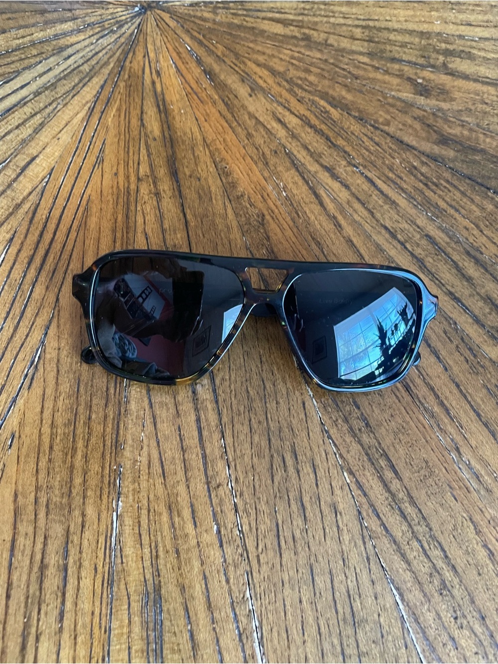 Proof Bruneau Polarized Tortoise Shell/Green Aviator Sunglasses